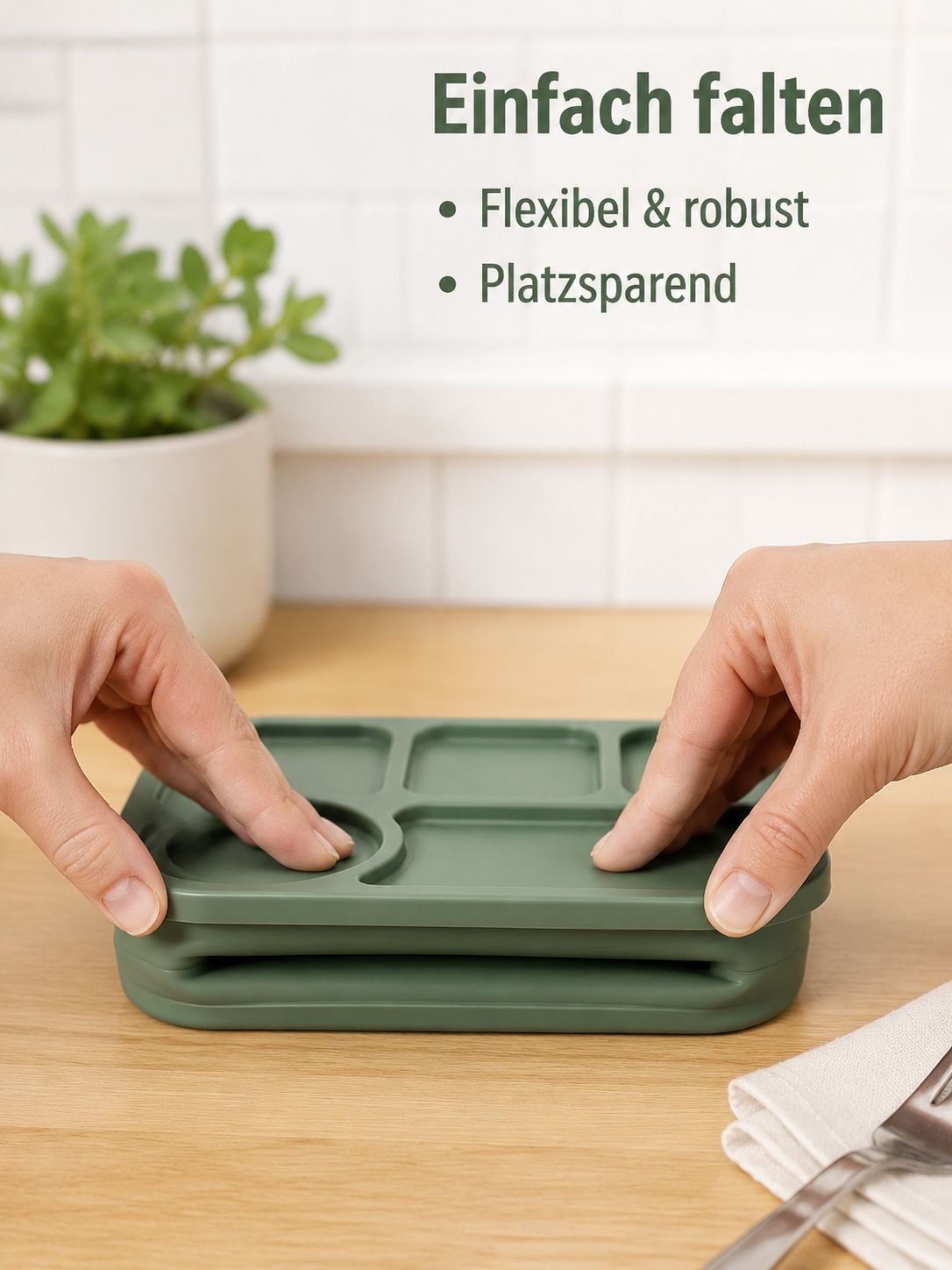 Auslaufsichere Silikon-Lunchbox für unterwegs