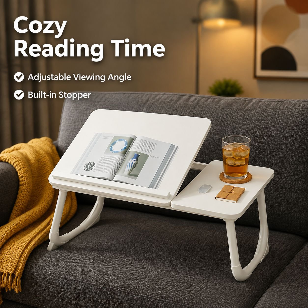 Foldable Adjustable 5-Level Bed Desk