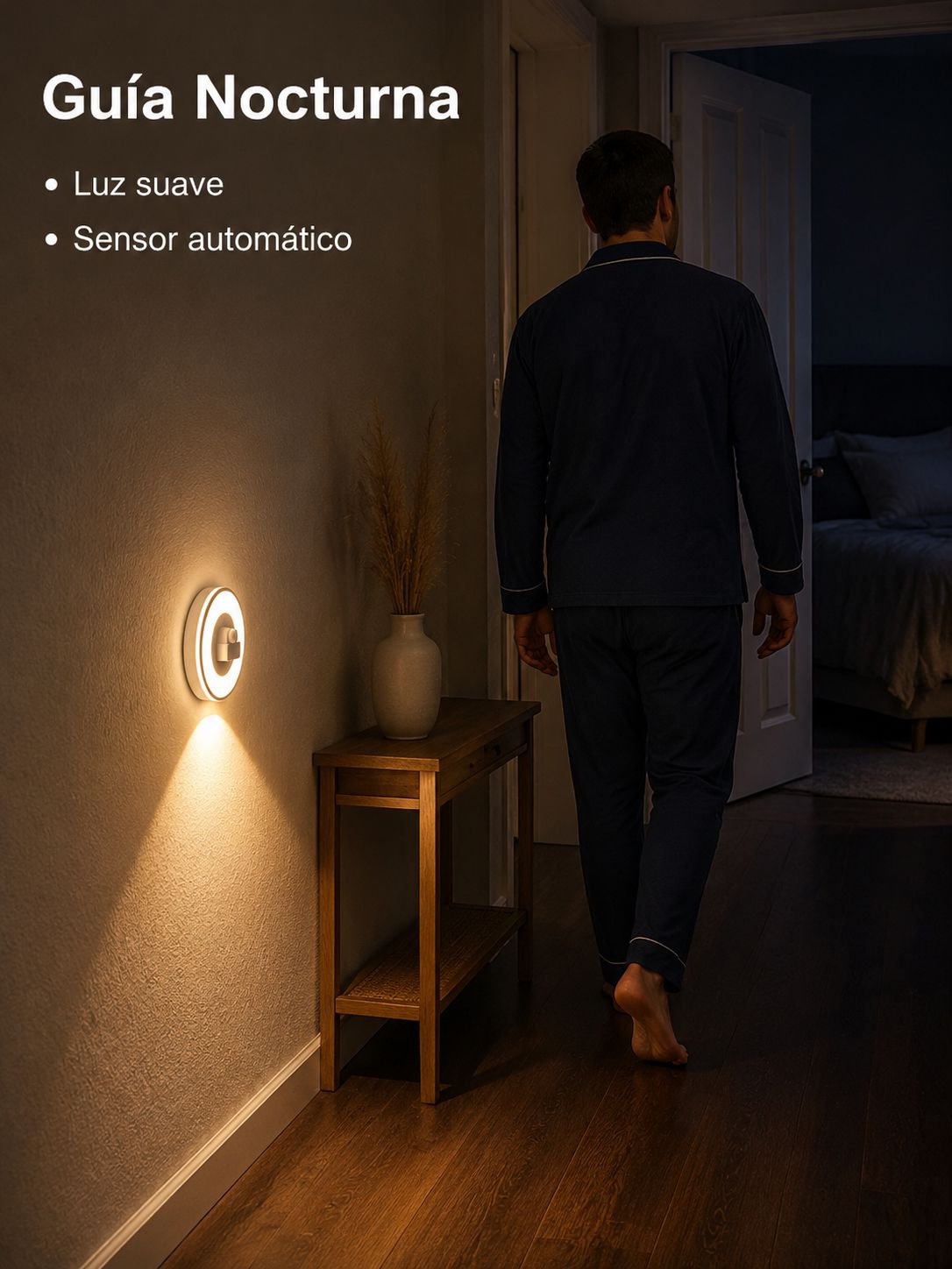 Reloj de luz nocturna con control remoto inteligente con sensor de cuerpo humano