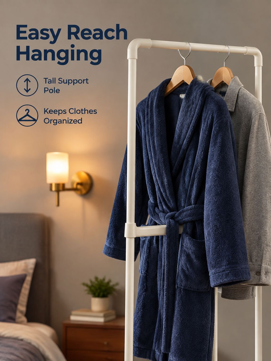 Bedside storage rack with wheels