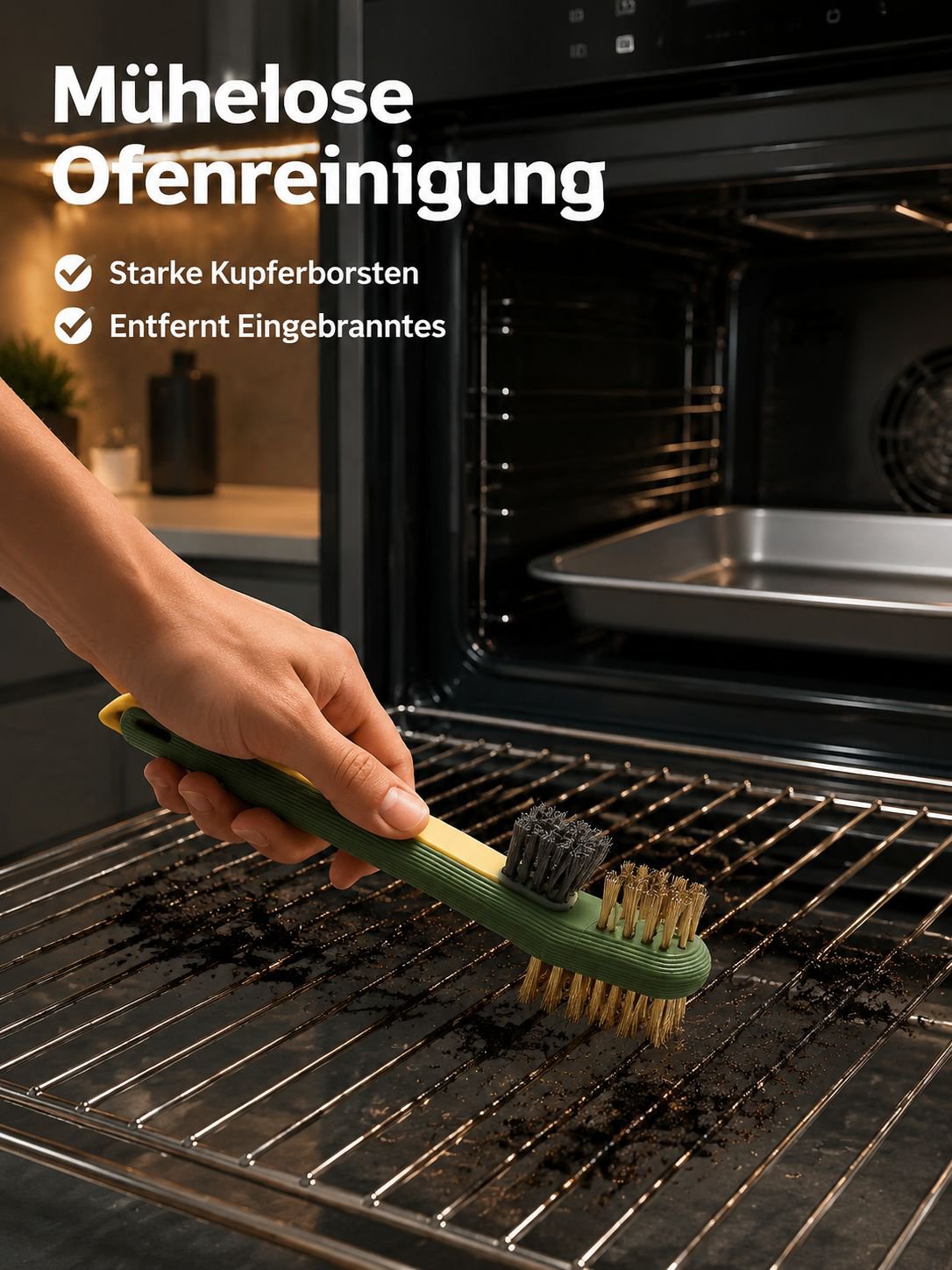 Küchenreinigungsbürste mit Schaber