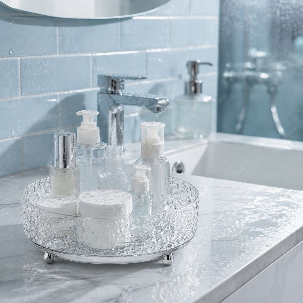 Desktop Rotating Cosmetics Rack Toilet Skincare Storage Tray