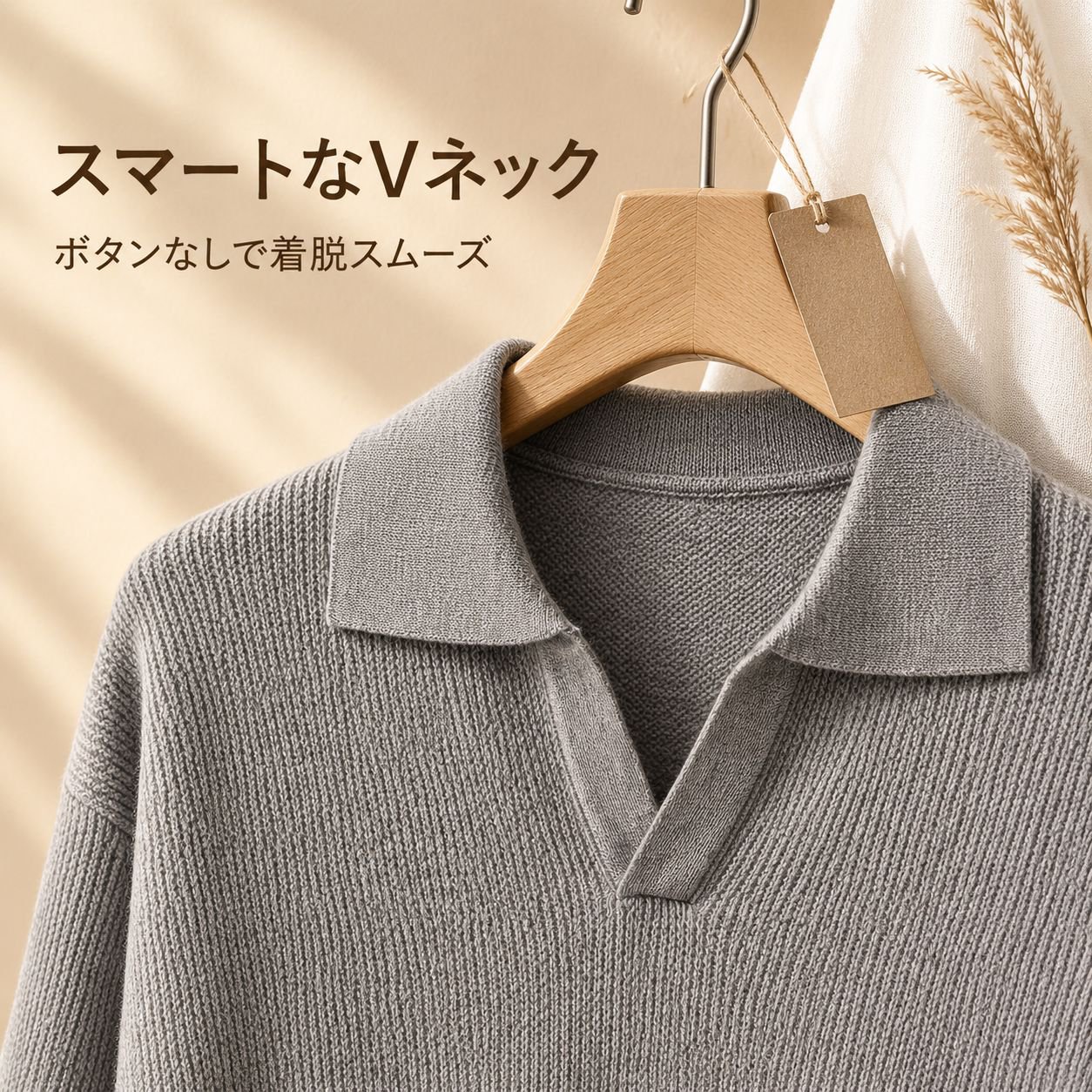 メンズ Vネックニットプルオーバー