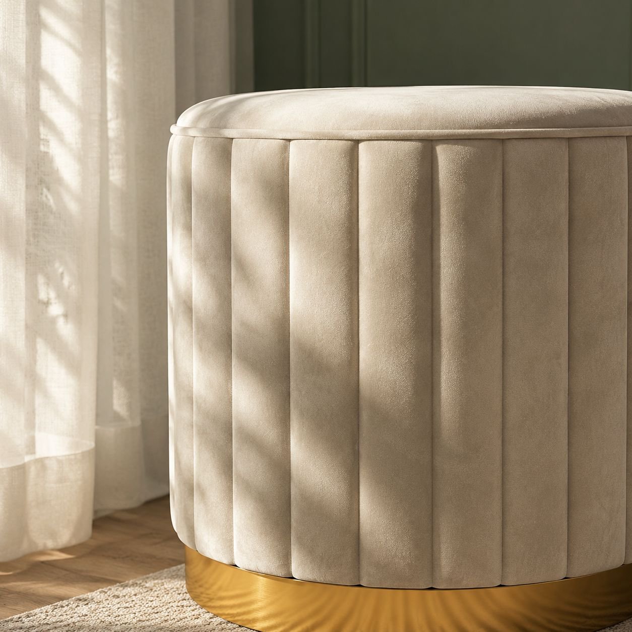 Multifunctional sofa stool with hidden storage compartment