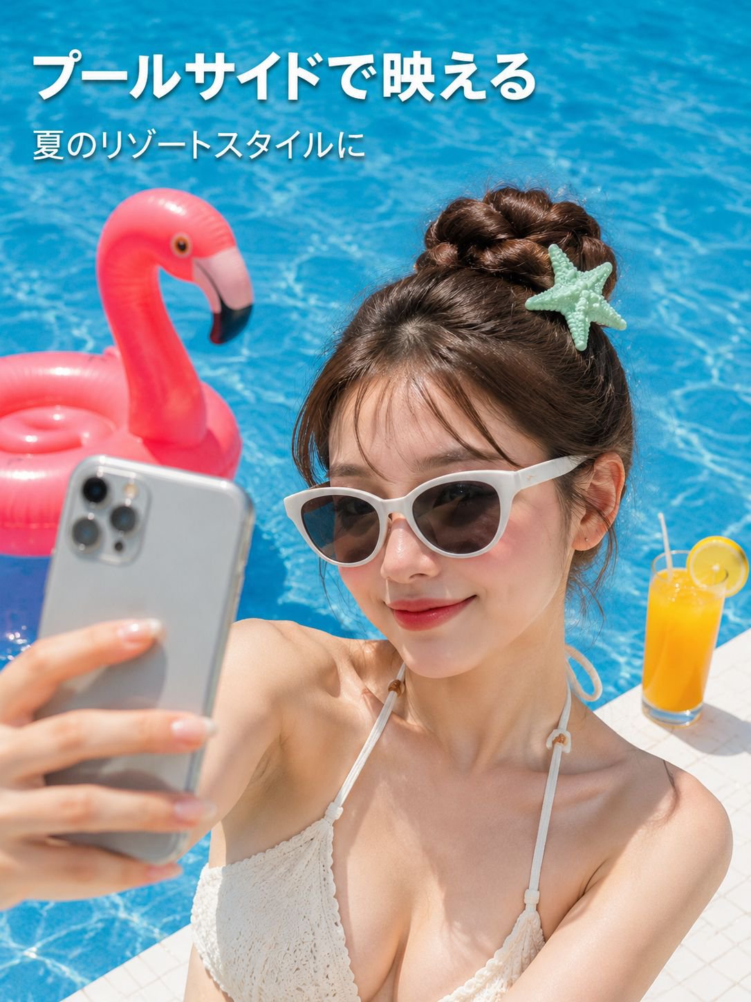 ヒトデ型のヘアクリップ
