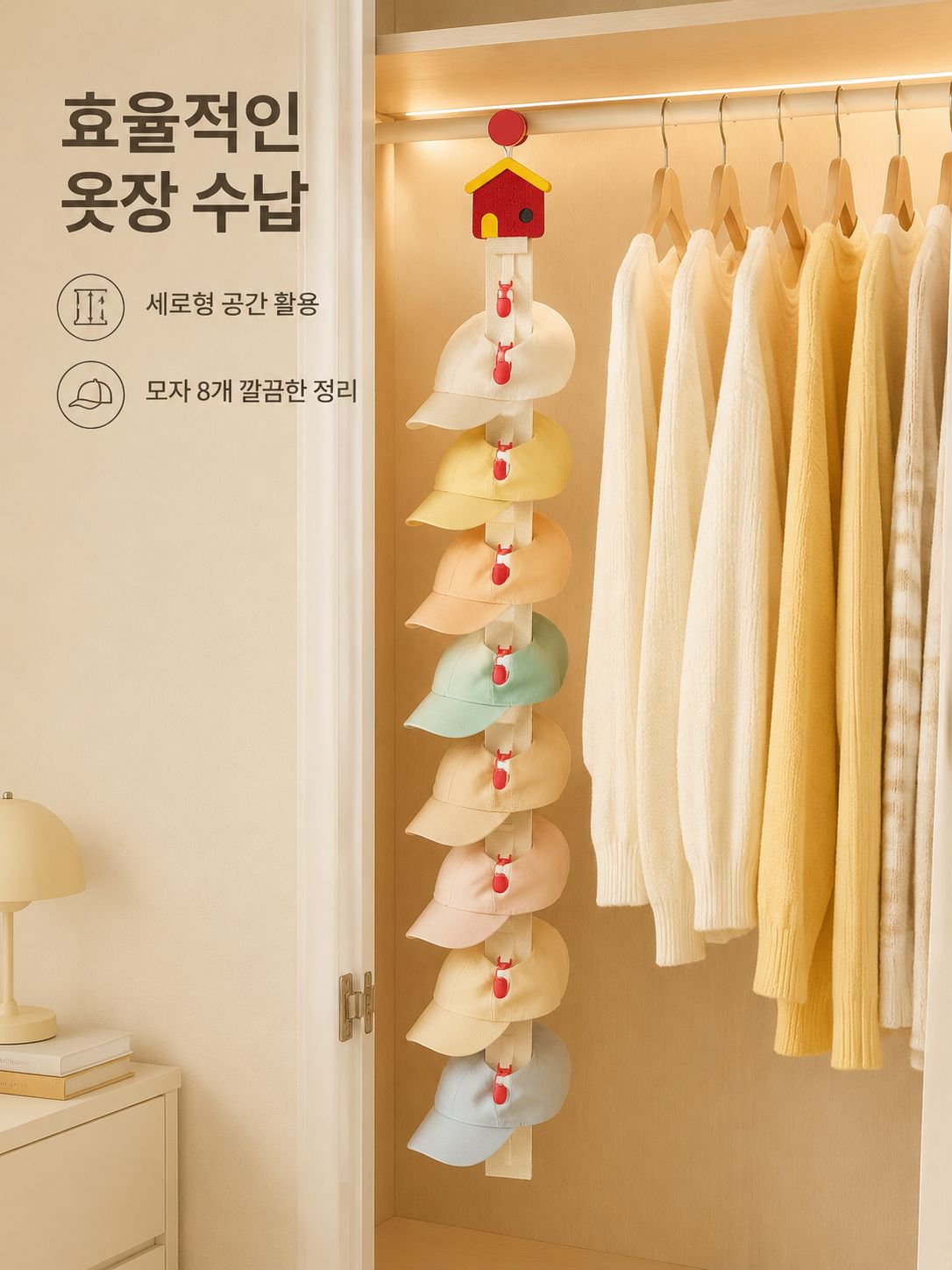 공간을 절약하는 모자 보관 솔루션