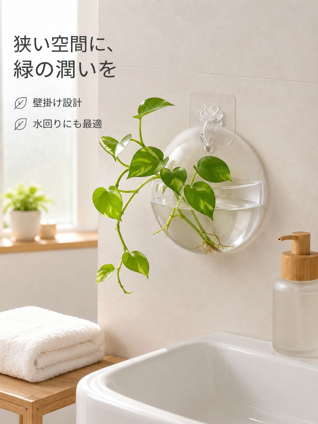 水耕栽培グリーンラディッシュ壁掛けフラワーベース