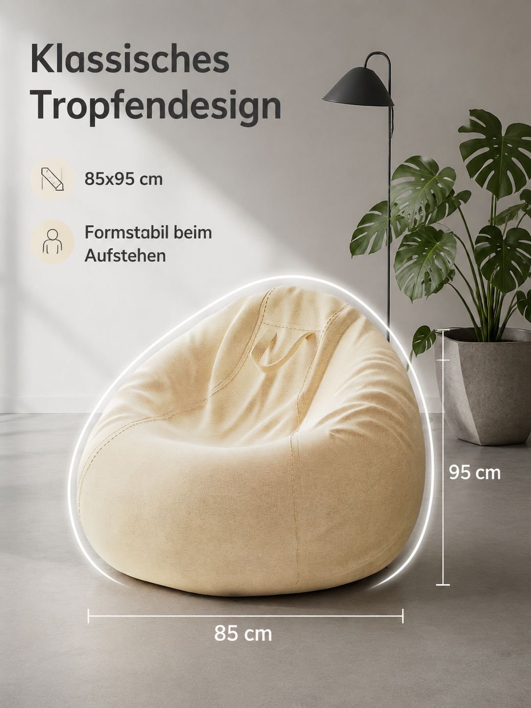 Sitzsack zum Liegen und Schlafen in gemütlicher Wohnumgebung