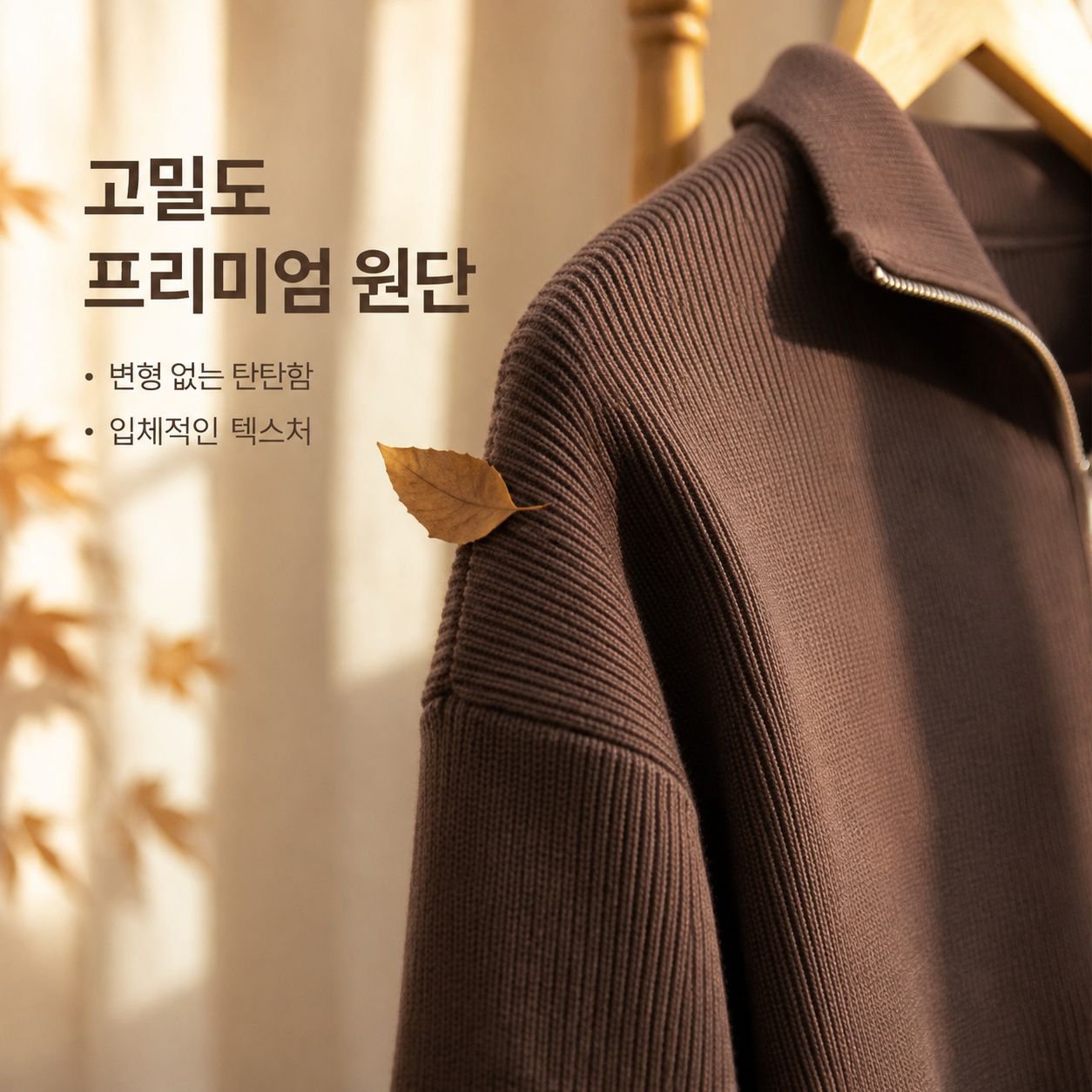 남성용 슬림핏 칼라 니트 스웨터 가디건