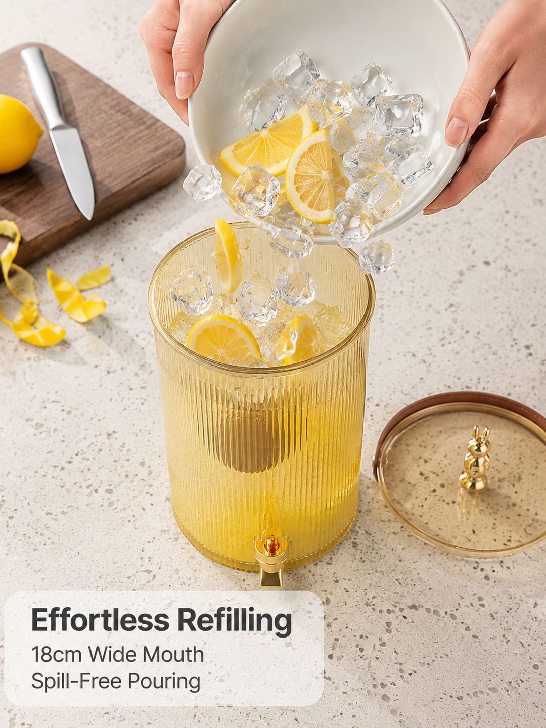 Large capacity cold water kettle with faucet, household beverage bucket