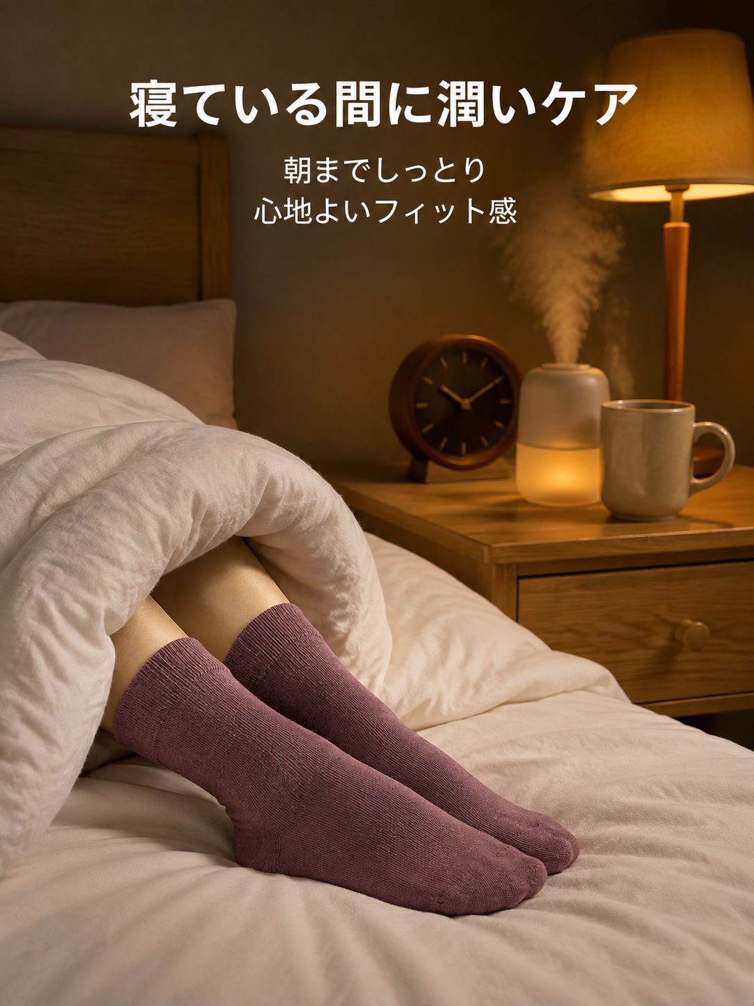 ふくらはぎ丈のひび割れ防止ソックス