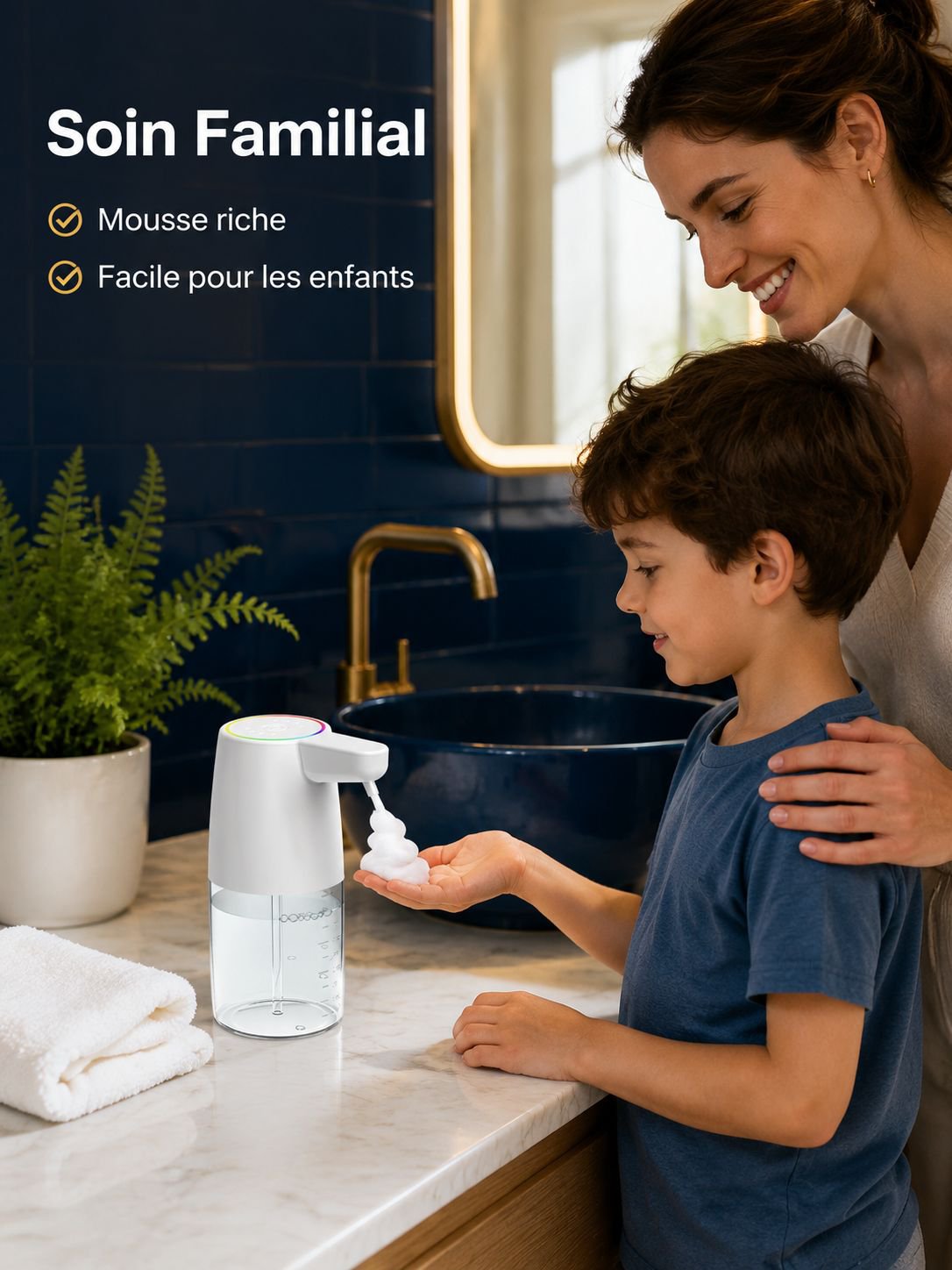 Distributeur automatique de savon moussant intelligent
