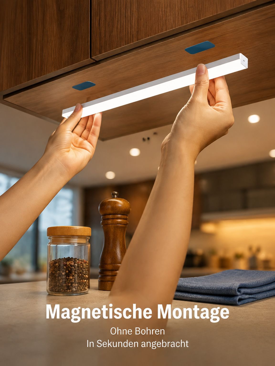 Bewegungserkennung Nachtleuchte im Schlafzimmer installiert