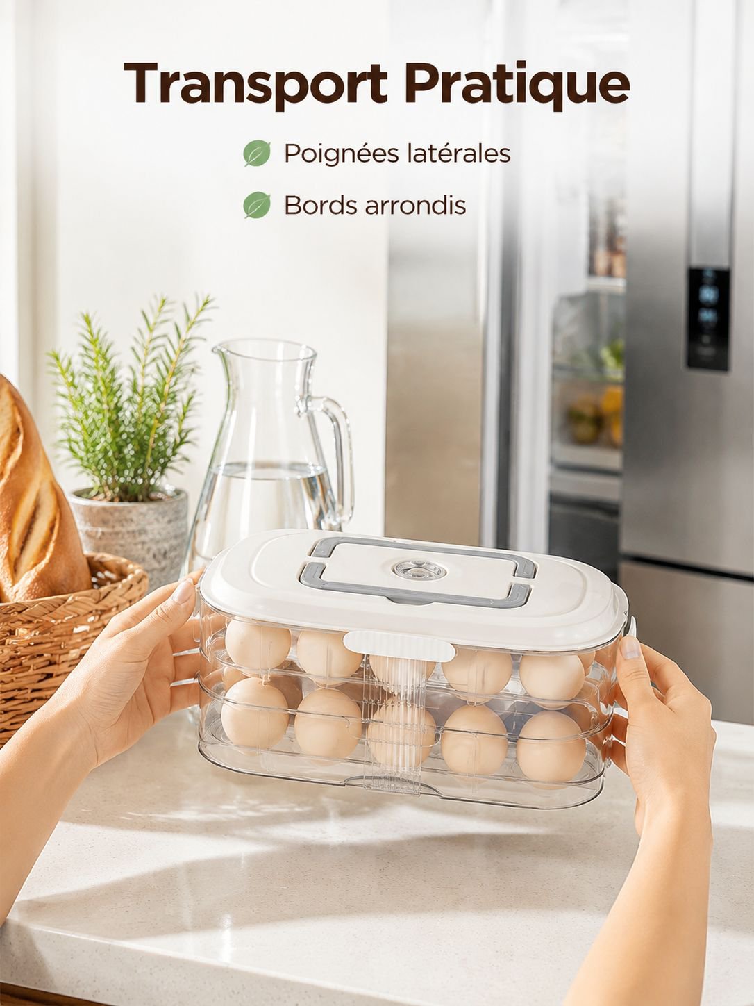 Boîte de rangement pour œufs en plastique durable