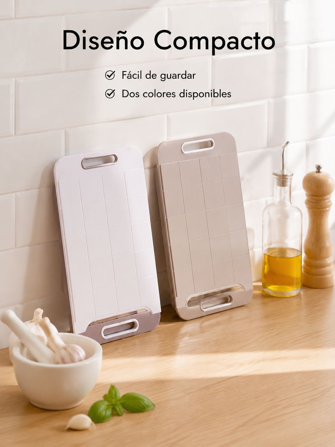 Tabla de cortar multifuncional extensible con almacenamiento de doble cajón de plástico