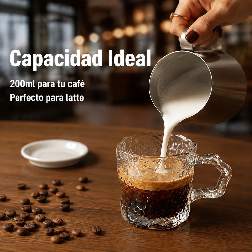 Taza de café de vidrio con asa
