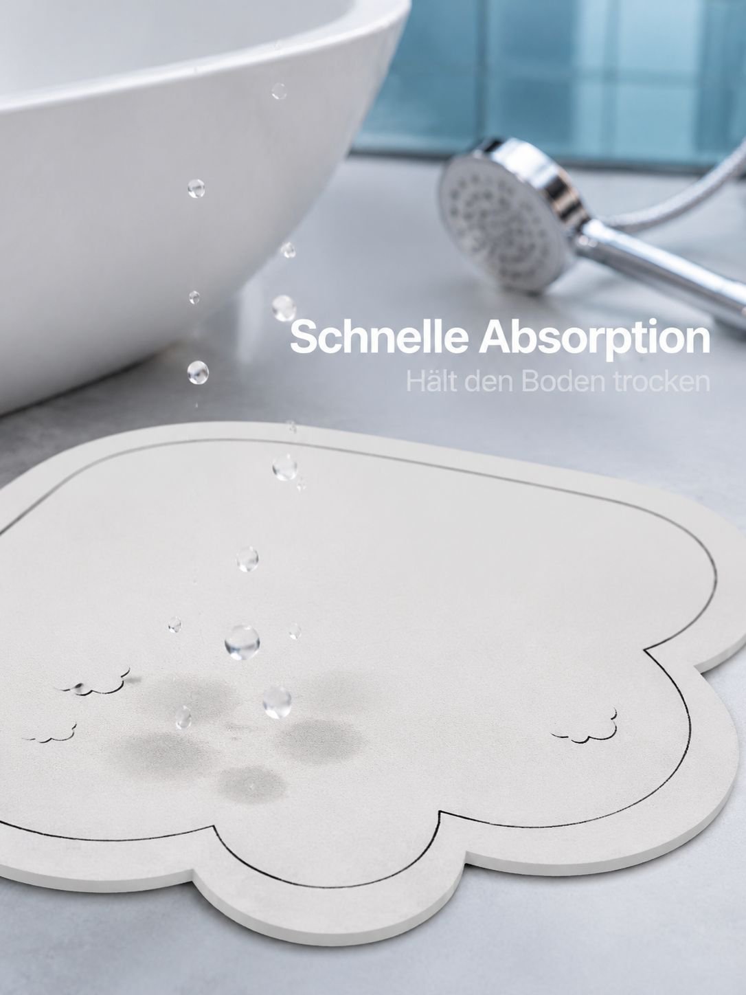 Wasseraufnahme-Badmatte für Toilette