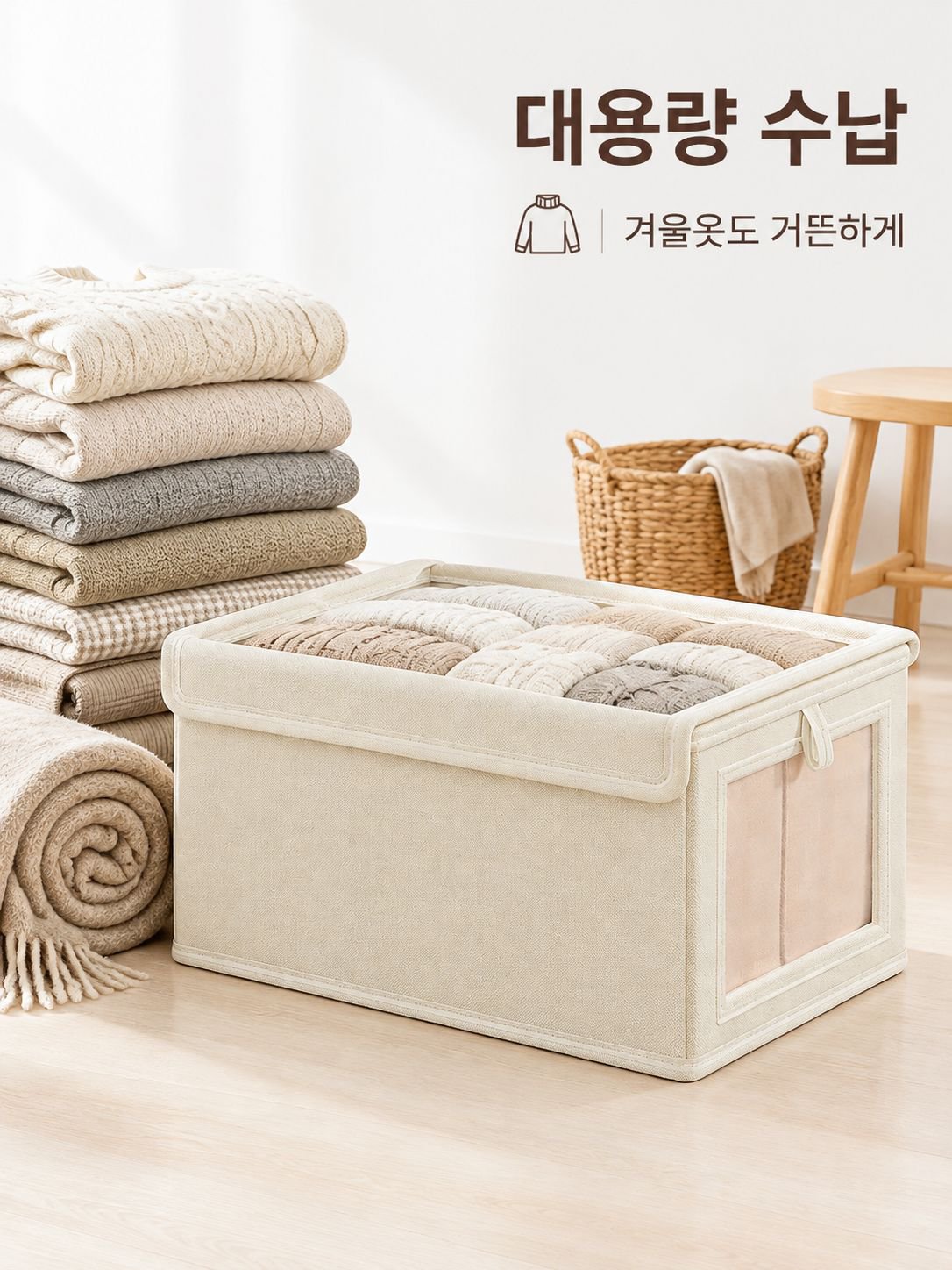 가정용 옷장 수납 박스 정리 케이스