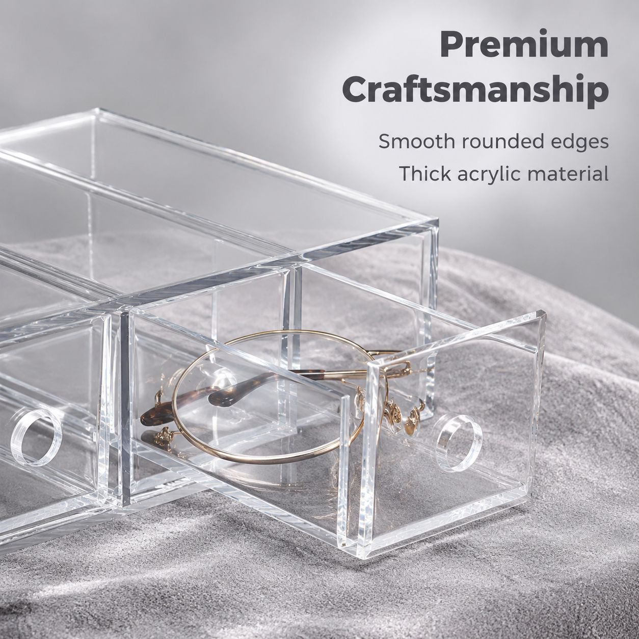 Multi-functional Drawer Glasses Box Transparent Myopia Glasses Storage Display Desktop Organizer