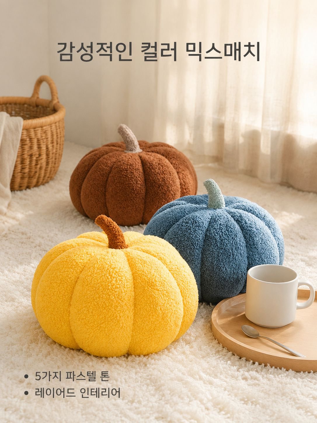호박 쿠션 거실 소파 쿠션 귀여운 장식