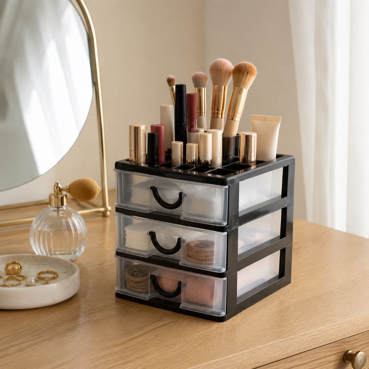 Organizador de papelería moderno con cajón extraíble