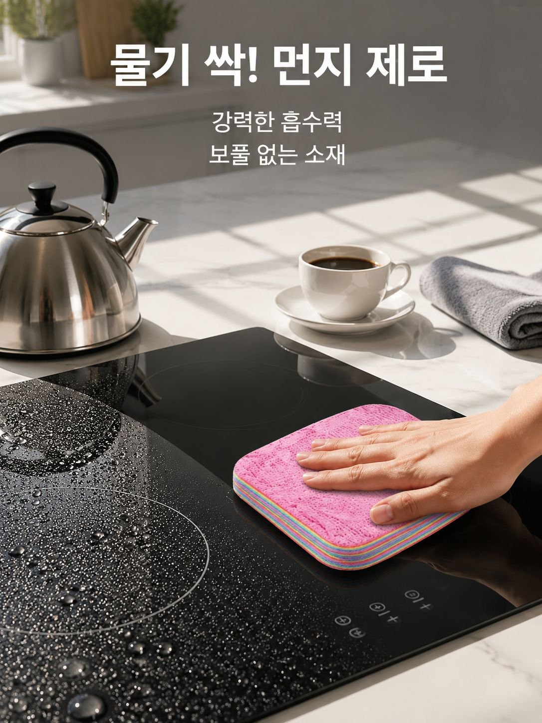 쉽게 찢어지는 여러 겹의 청소용 천
