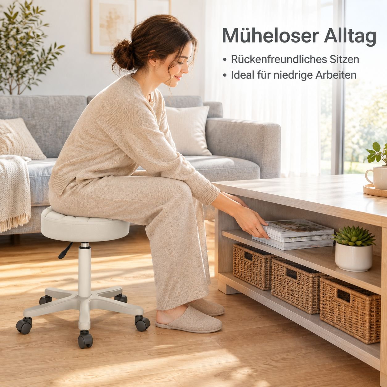 Multifunktionaler Dreh- und Höhenverstellbarer Hocker