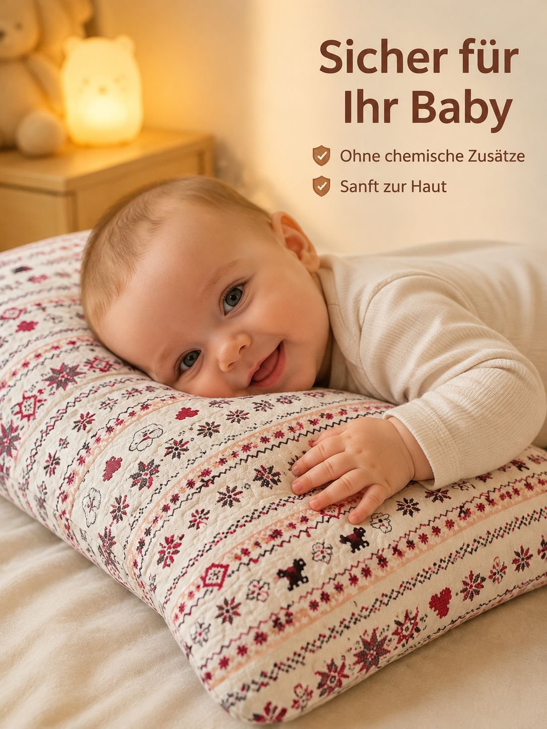 Kissenhülle aus weichem, doppellagigem, gewaschenem Baumwollstoff für Babys und Mütter, Klasse A, Pa