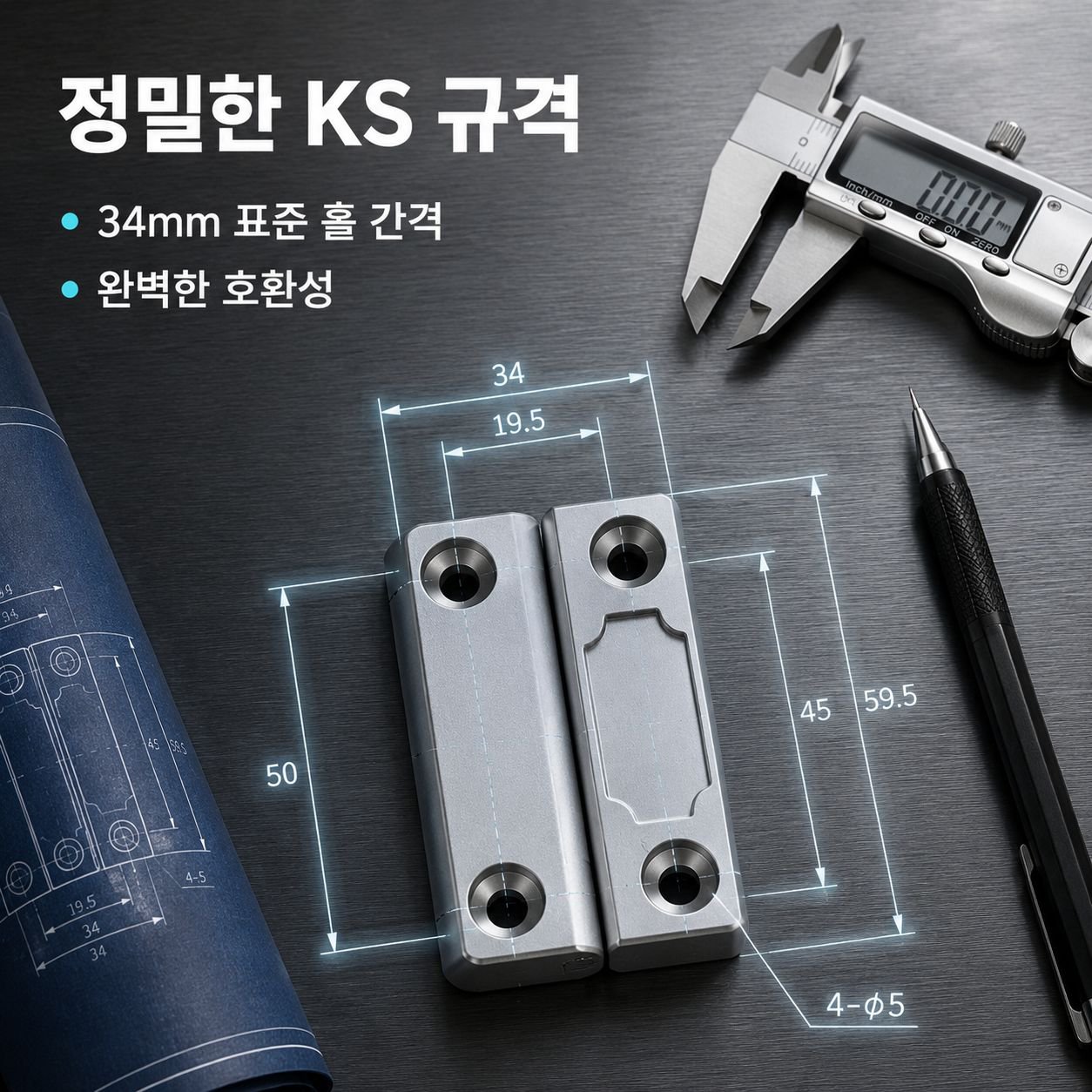 중형 아연 합금 두꺼운 경첩