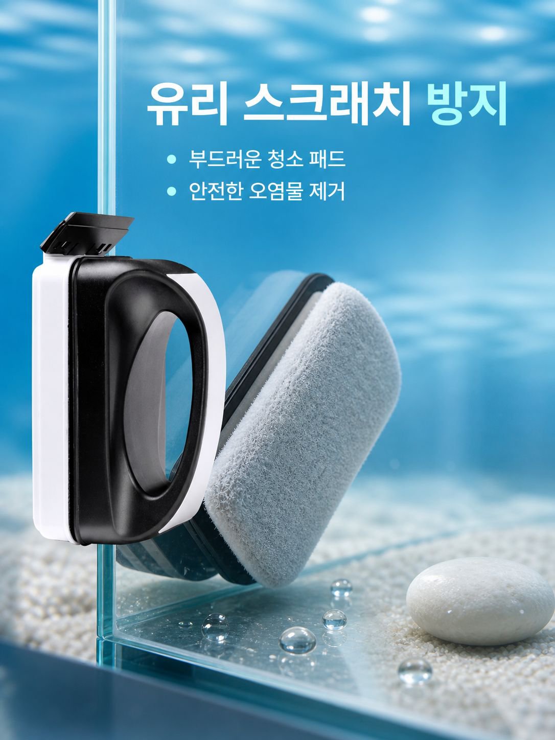 어항 스크레이퍼 자석 브러시 청소 도구 유리 지우개 이끼 제거 칼