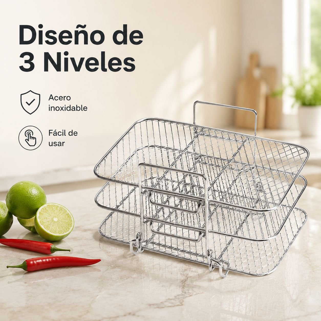 Rejilla de acero inoxidable para freidora de aire