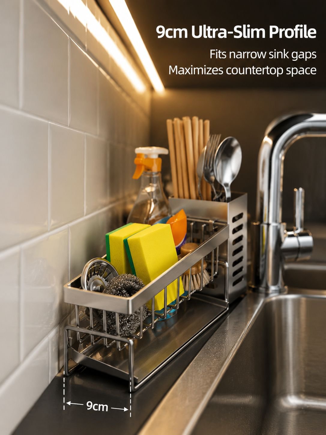 Kitchen Sponge Rag Storage Basket Dishwashing Sink Organizer