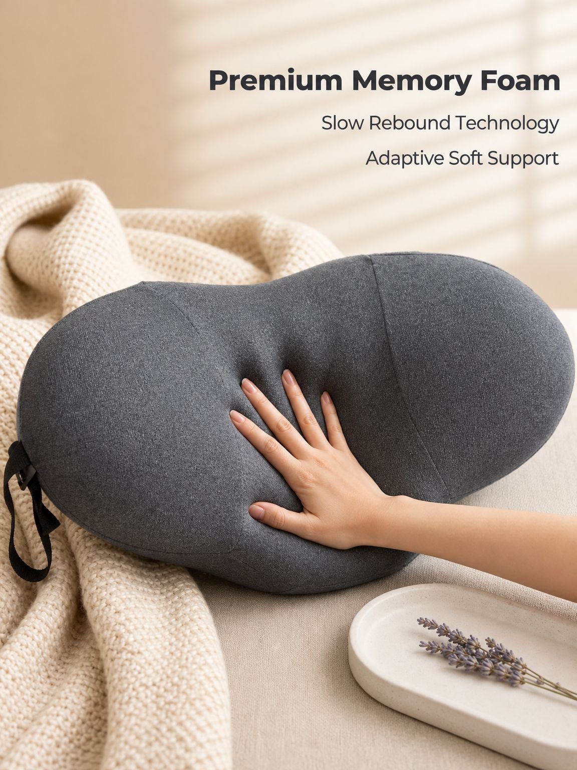 Sleep lumbar support pillow memory