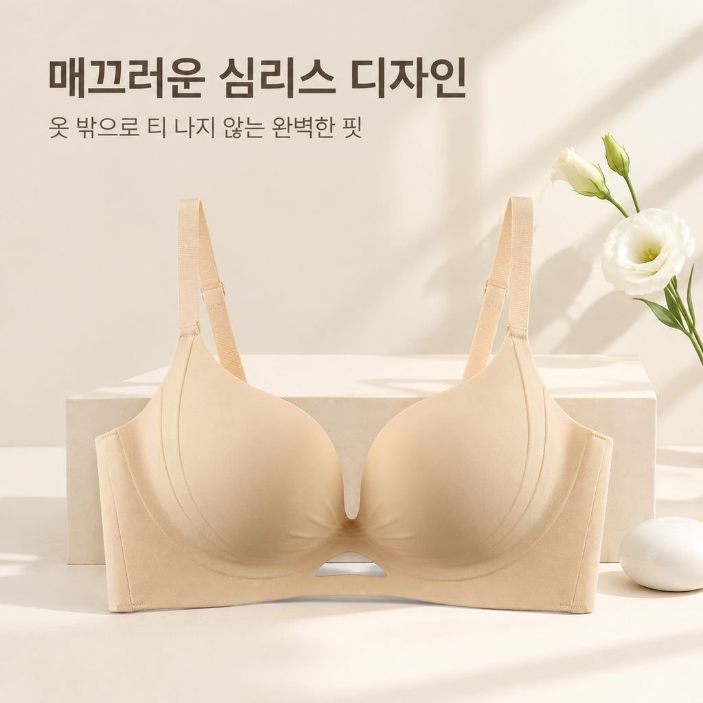 작은 가슴을 모아 커지게 하는 무봉제 무와이어 속옷