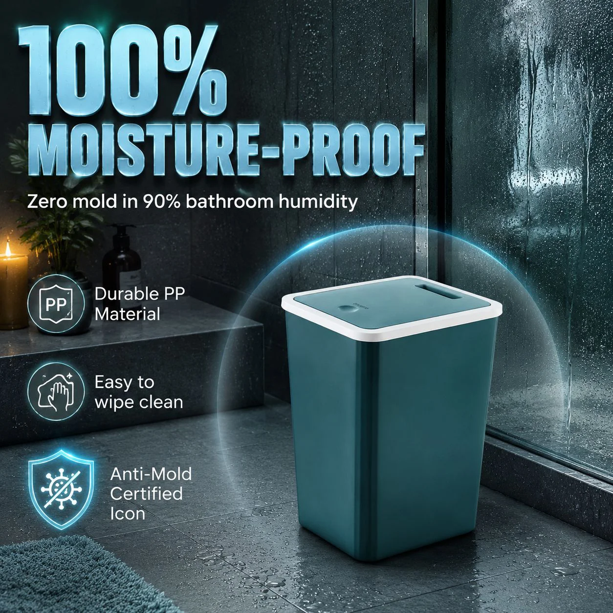 Stylish Flip-Top Trash Can for Home, Kitchen, Office, and Toilet