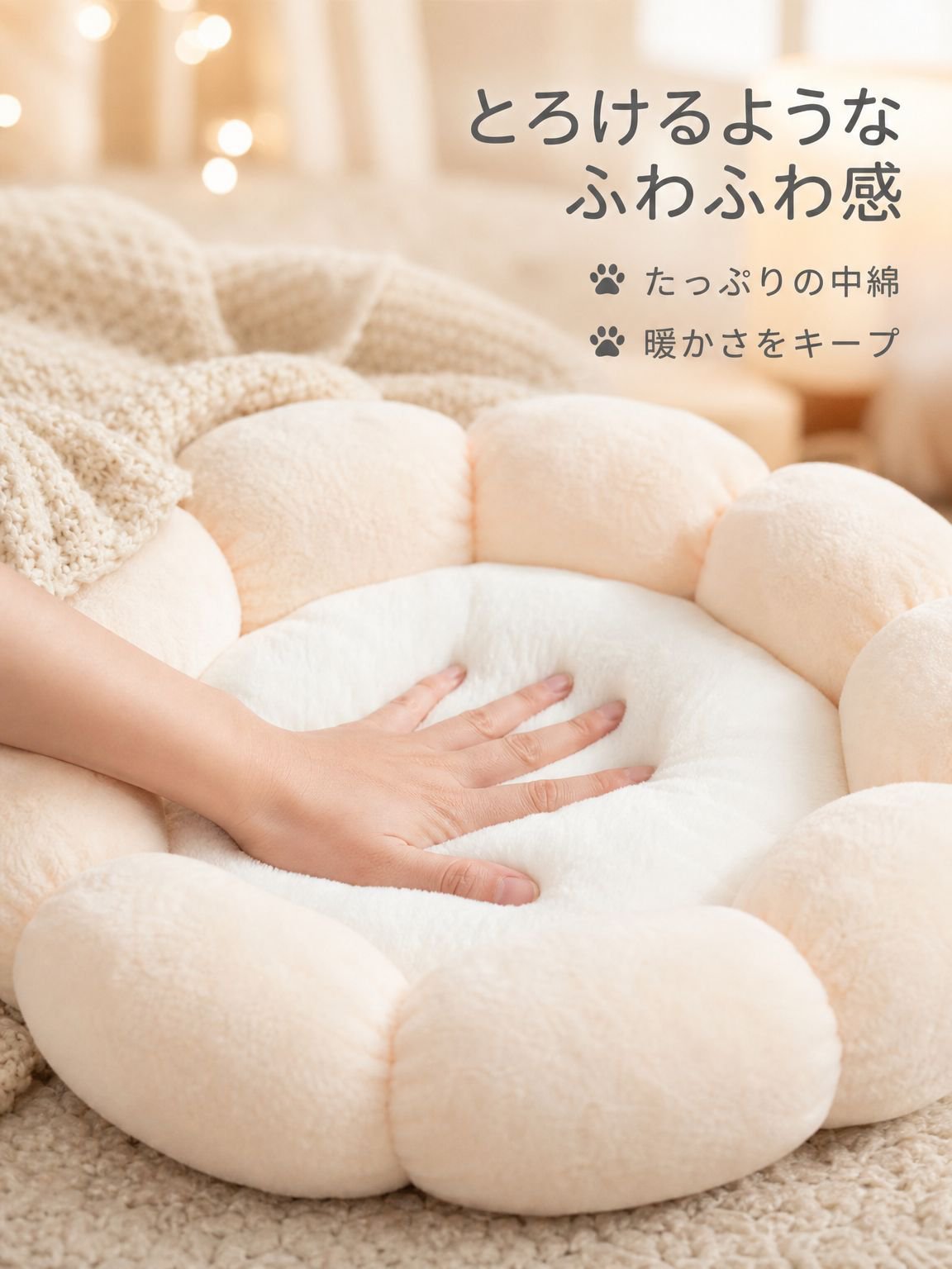 取り外し可能な花形のペット用ベッド