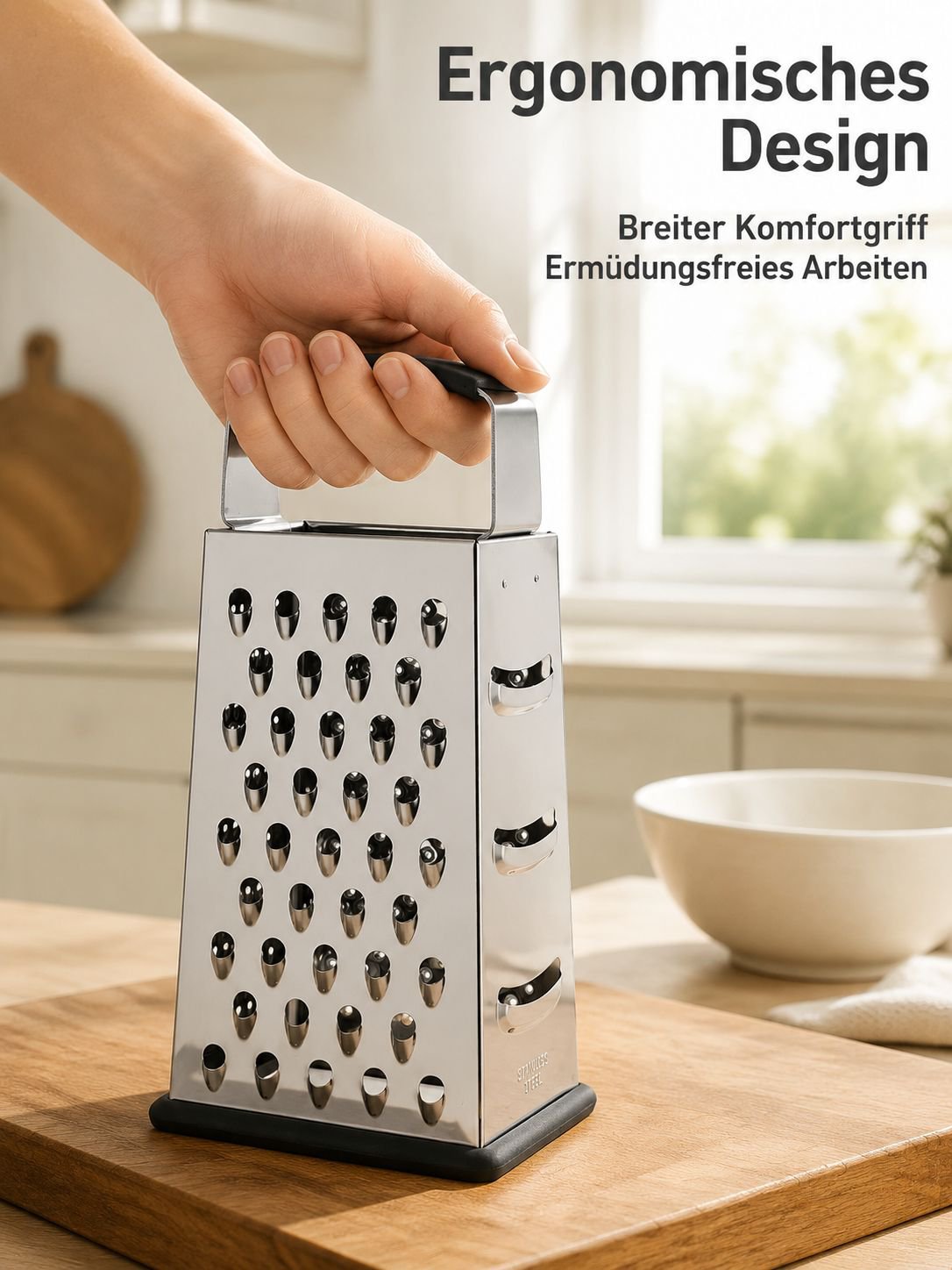 Stabile und langlebige Küchenreibe aus Edelstahl