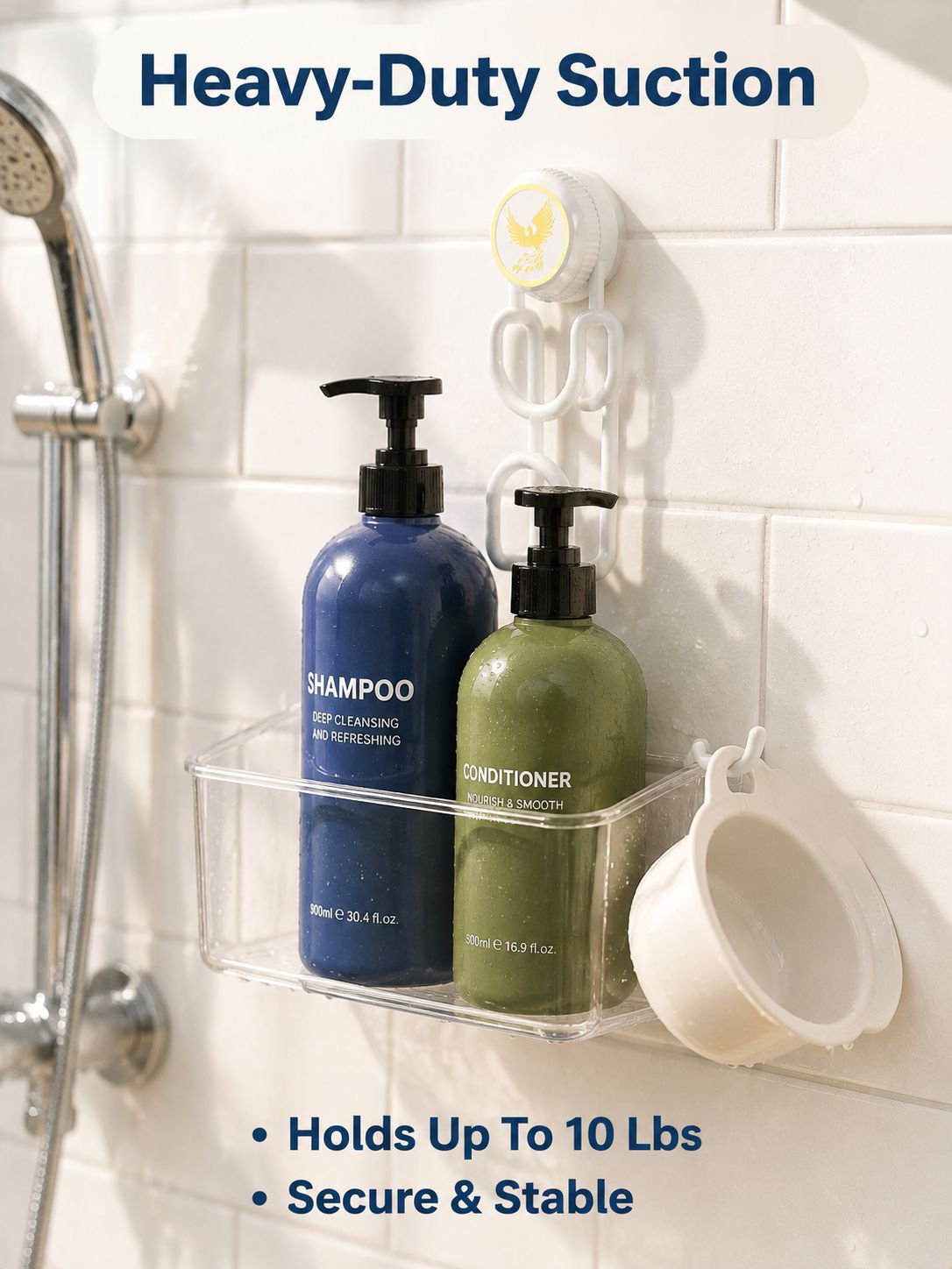 Punch-Free Wall-Mounted Bathroom Storage Shelf