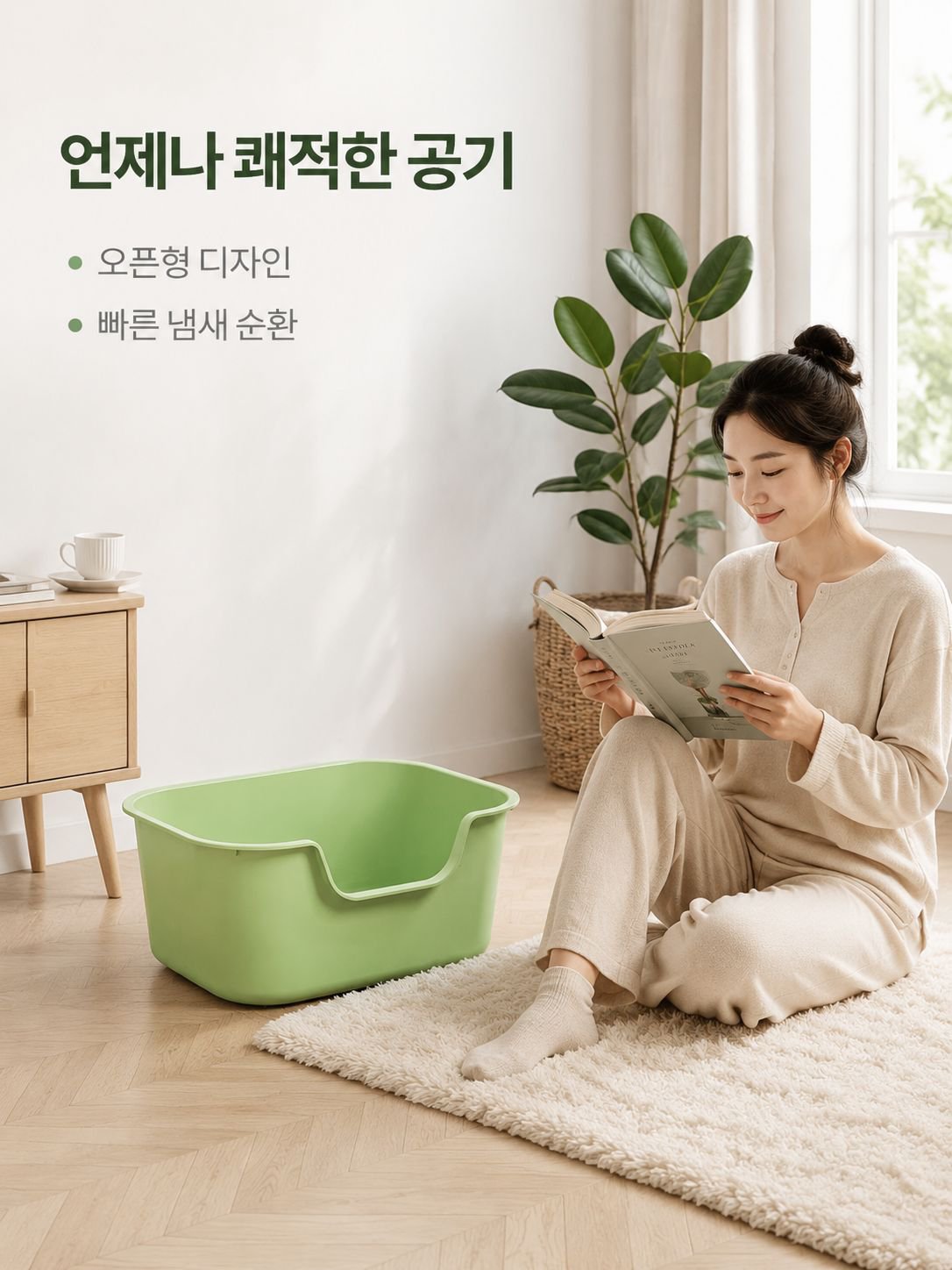 오픈형 고양이 화장실 대용량 플라스틱 고양이 화장실
