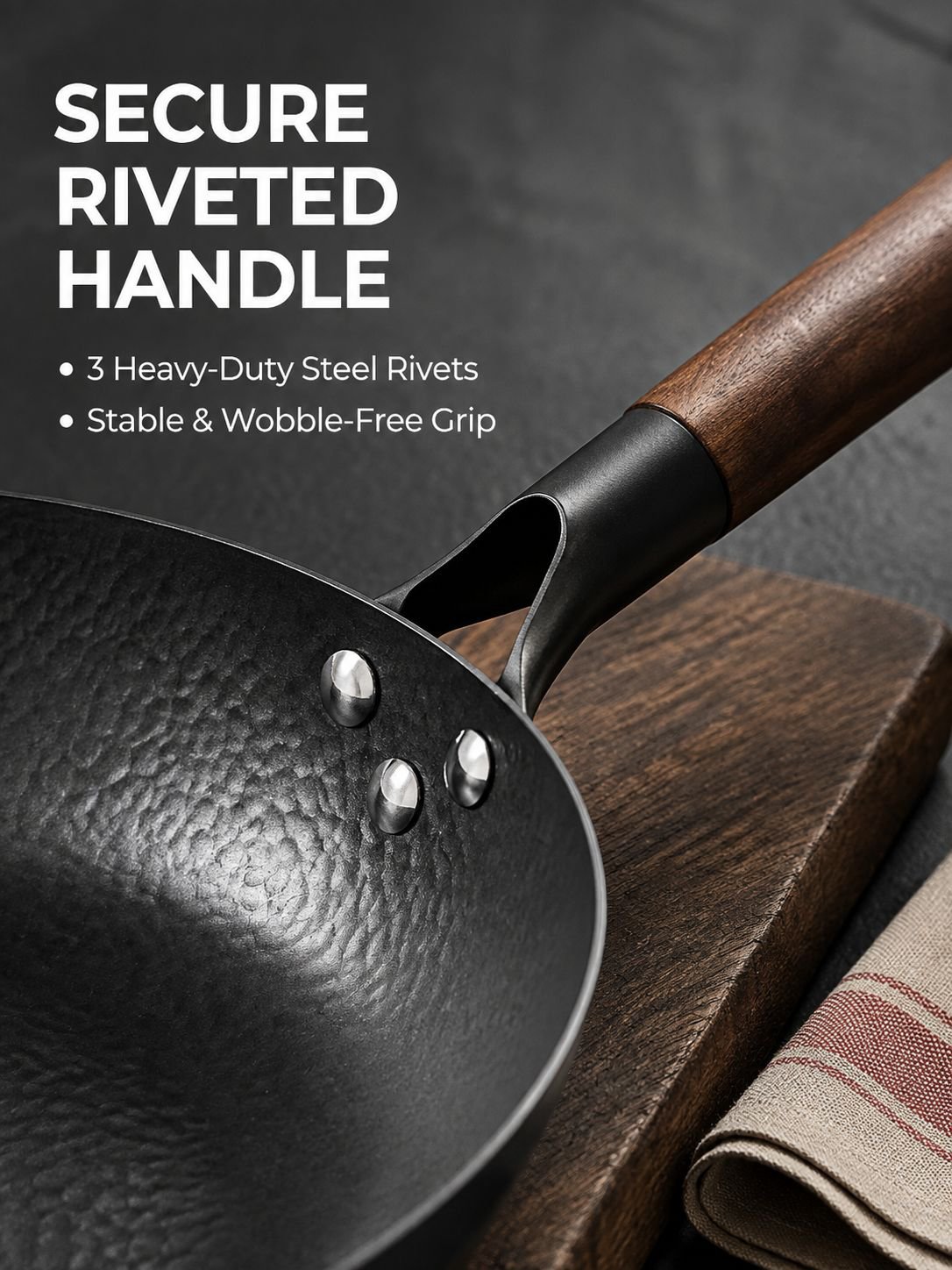 Uncoated Hammered Frying Pan