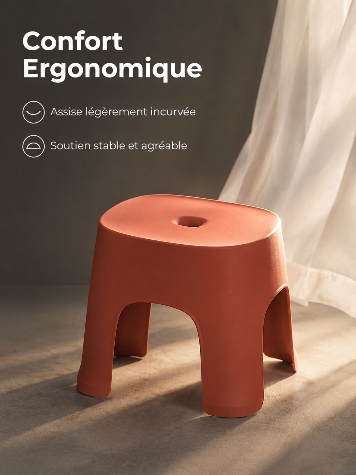Assise confortable pour enfiler ses chaussures