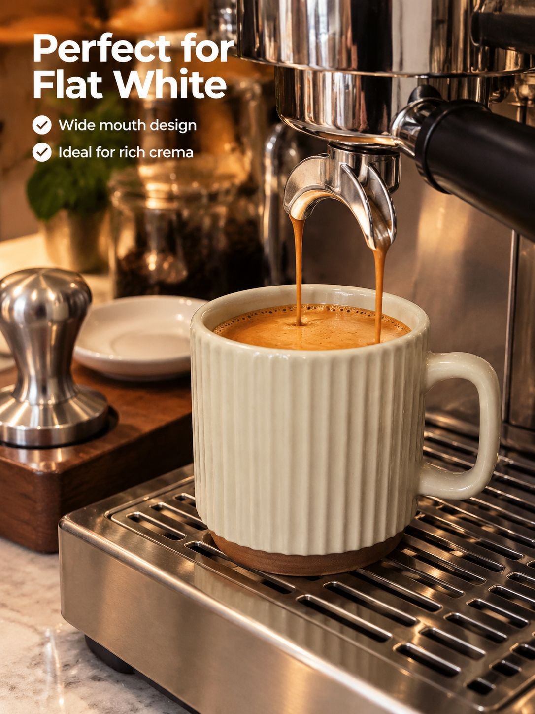 Elegant and functional retro-inspired ceramic stacking mug