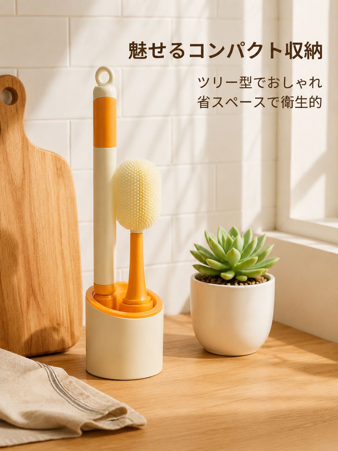 6in1ロングハンドル哺乳瓶ブラシ・水筒・魔法瓶用多機能クリーニングブラシ