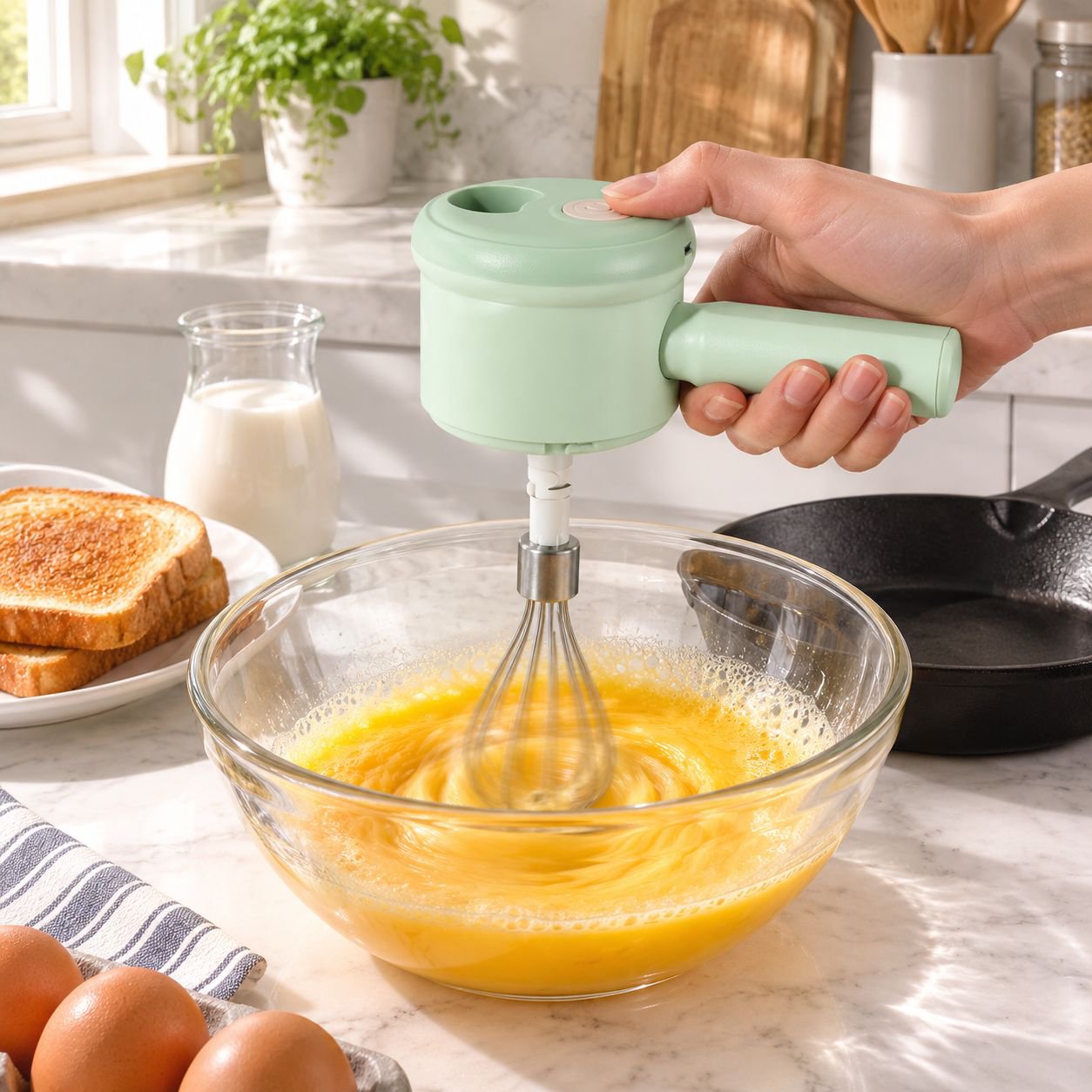 User-friendly electric food processor in modern kitchen
