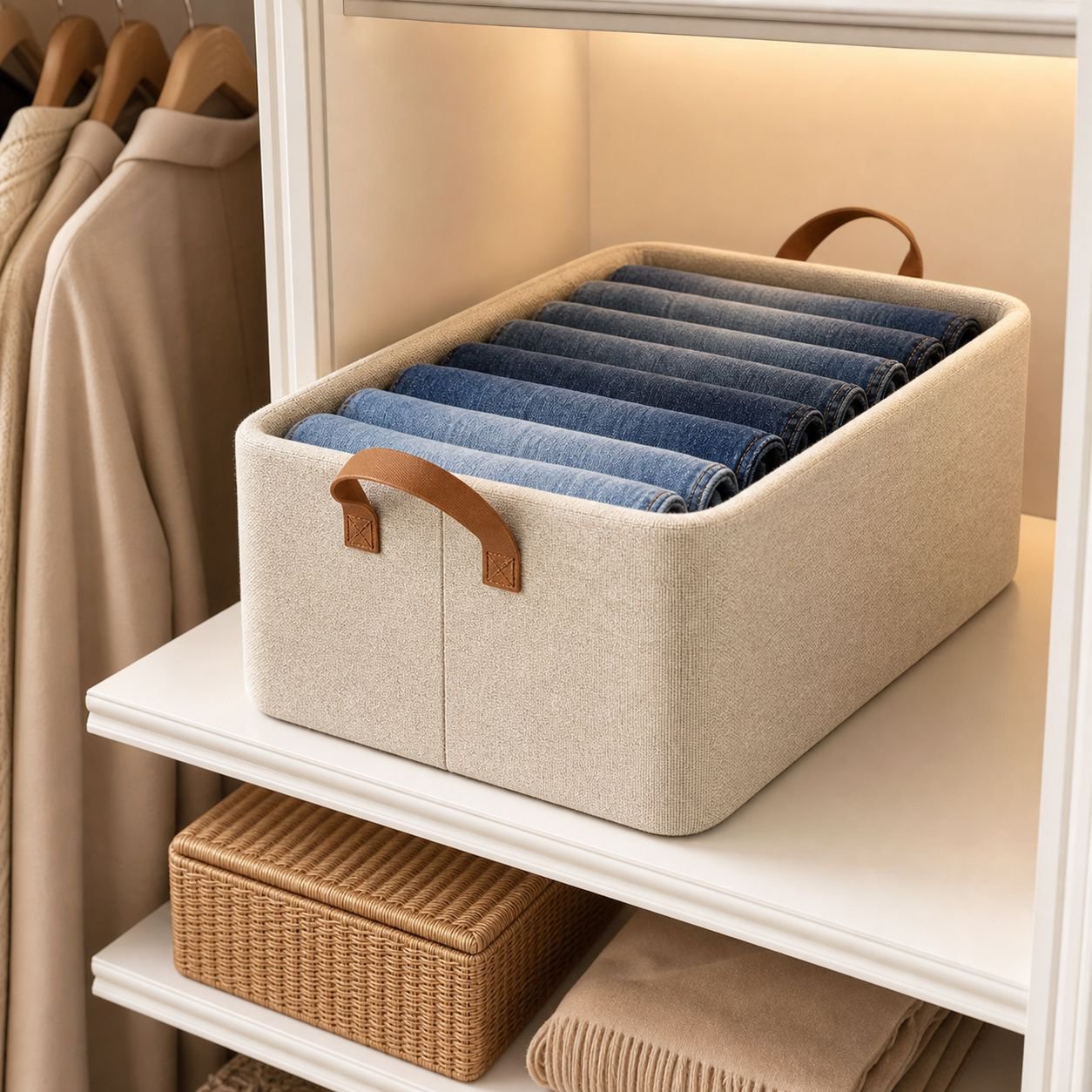 Panier de rangement domestique pour vêtements, épaissi, anti-poussière et nettoyant
