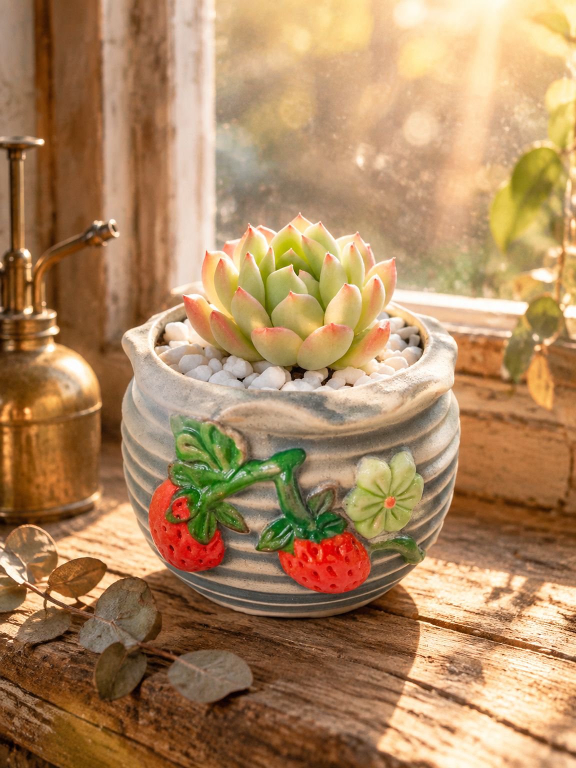 Petit pot design pour plantes dans salon ou bureau