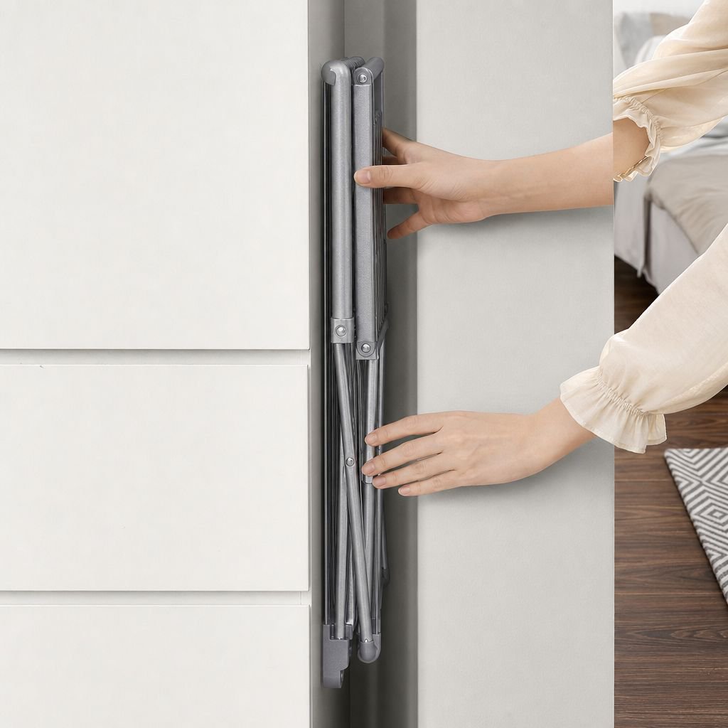 Space Aluminum Floor Folding Electric Heating Thermostatic Clothes Drying Rack Drying Clothes Racks