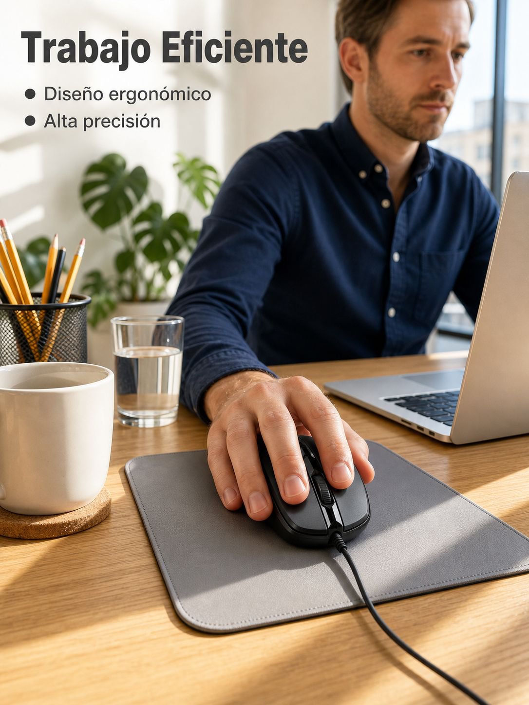 Ratón óptico con cable, perfecto para portátiles y ordenadores de escritorio
