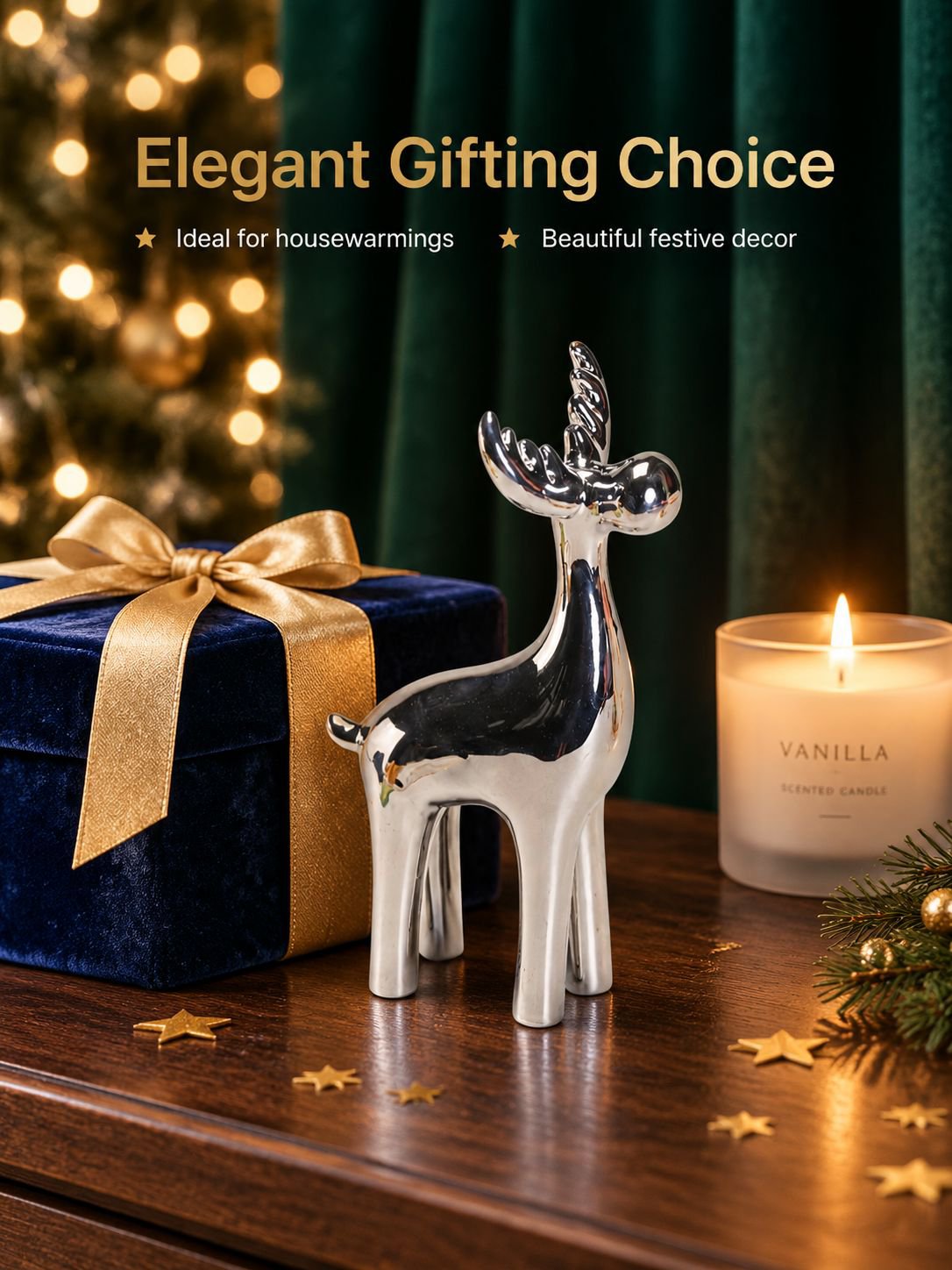 Ceramic deer electroplating process silver plated handicrafts ornaments