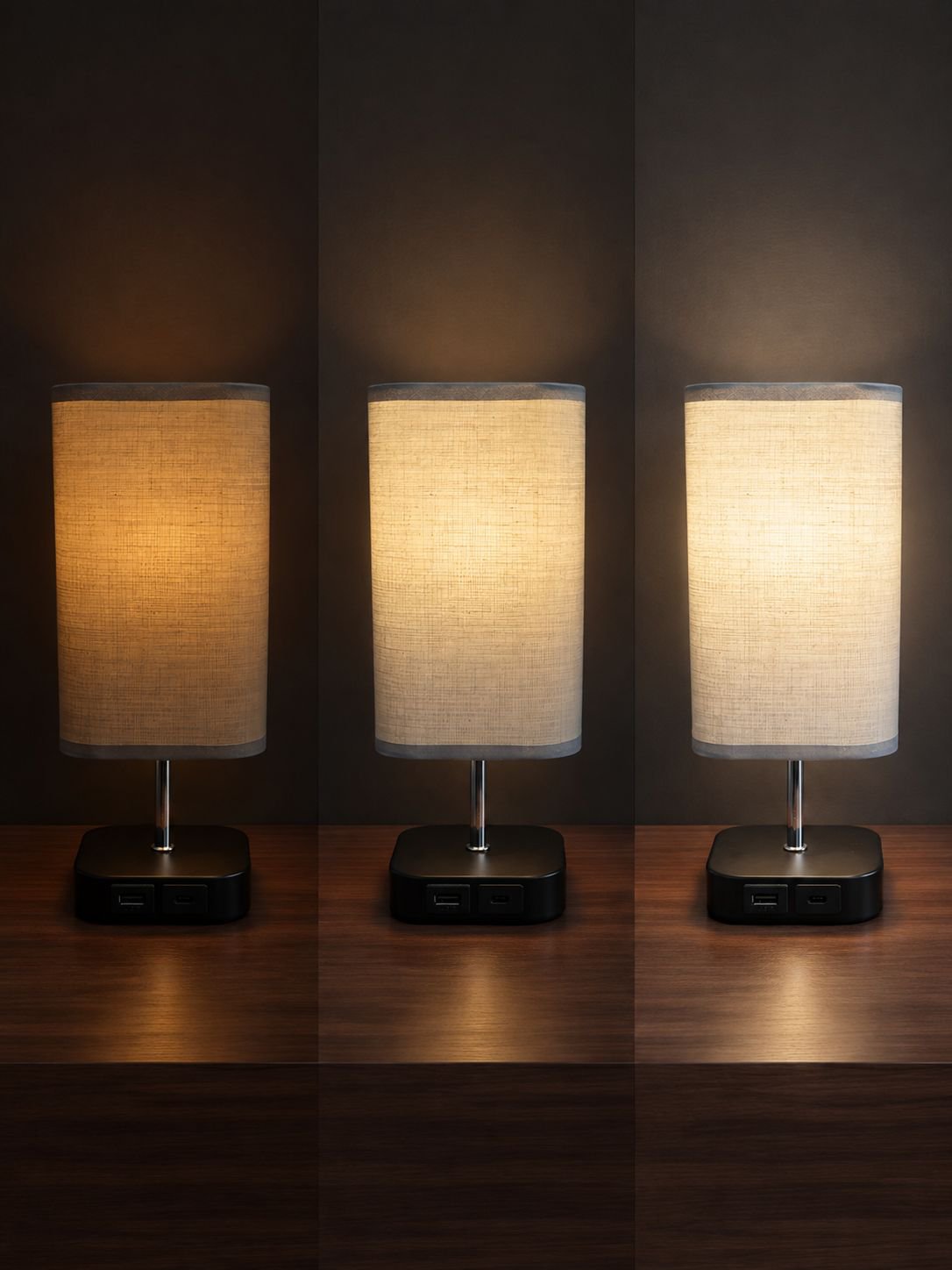 Tischlampe mit Dual-Adapter Hochspannungsaufladung privates Modell dreistufig dimmbar